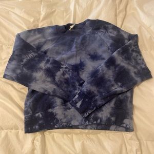 blue marbled crew neck